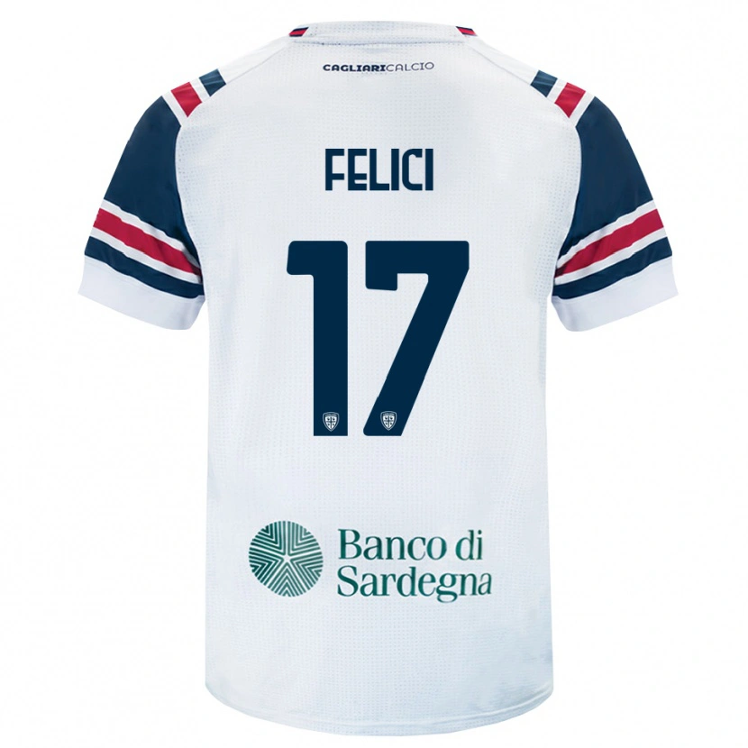 Danxen Hombre Camiseta Mattia Felici #17 Blanco Rojo Verde 2ª Equipación 2026/27 La Camisa México