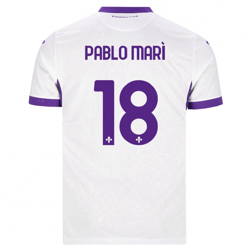 Danxen Hombre Camiseta Pablo Marí #18 Blanco Morado 2ª Equipación 2026/27 La Camisa México