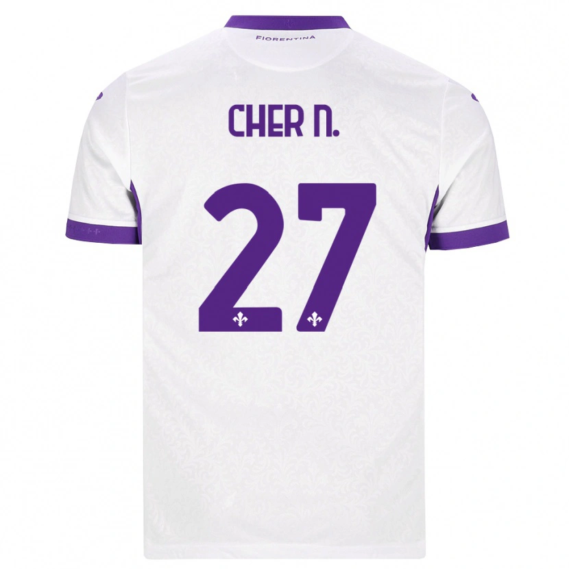 Danxen Hombre Camiseta Cher Ndour #27 Blanco Morado 2ª Equipación 2026/27 La Camisa México