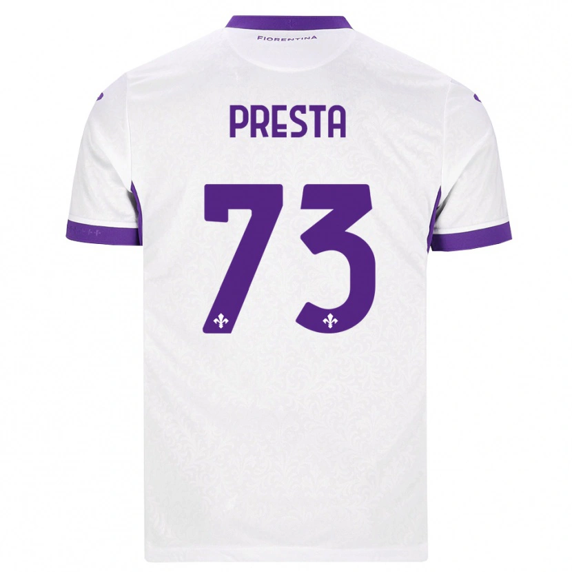 Danxen Hombre Camiseta Francesco Presta #73 Blanco Morado 2ª Equipación 2026/27 La Camisa México
