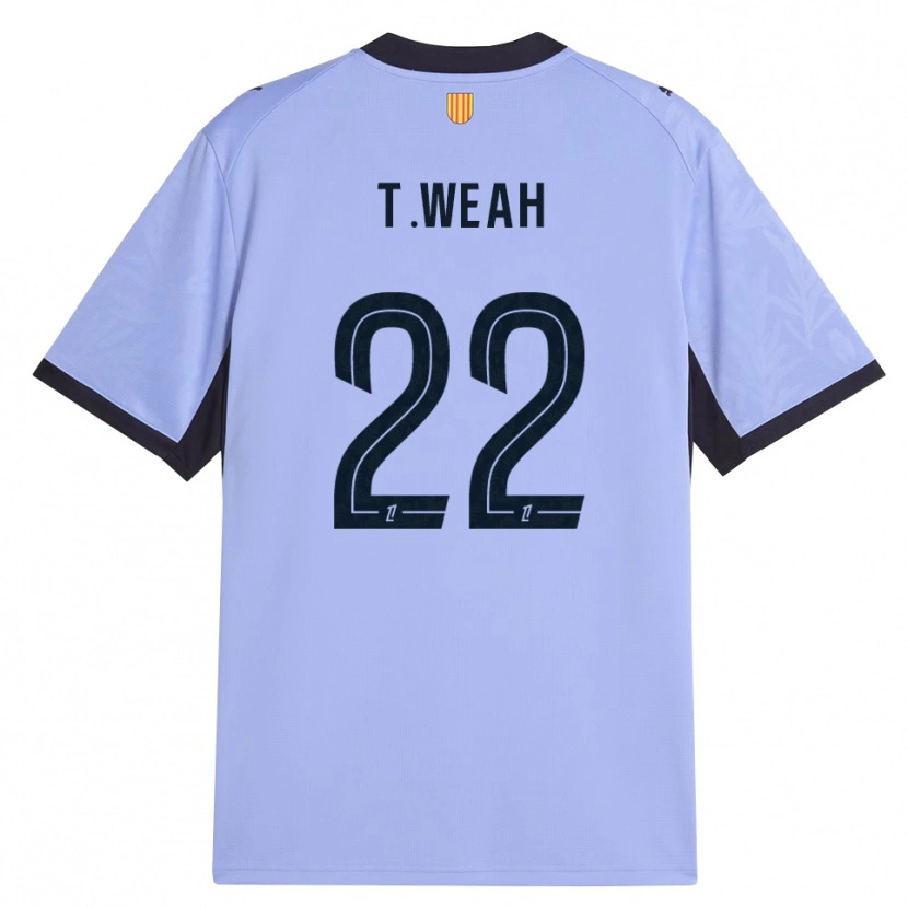 Danxen Hombre Camiseta Timothy Weah #22 Lavanda Negro Equipación Tercera 2026/27 La Camisa México