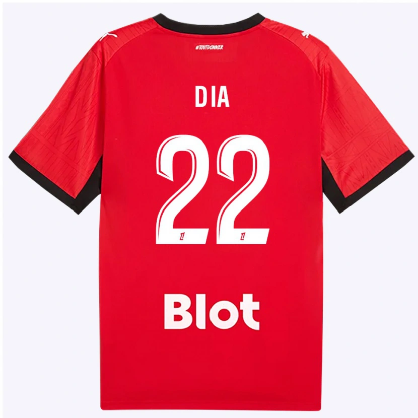 Danxen Hombre Camiseta Boulaye Dia #22 Rojo Negro Blanco 1ª Equipación 2026/27 La Camisa México