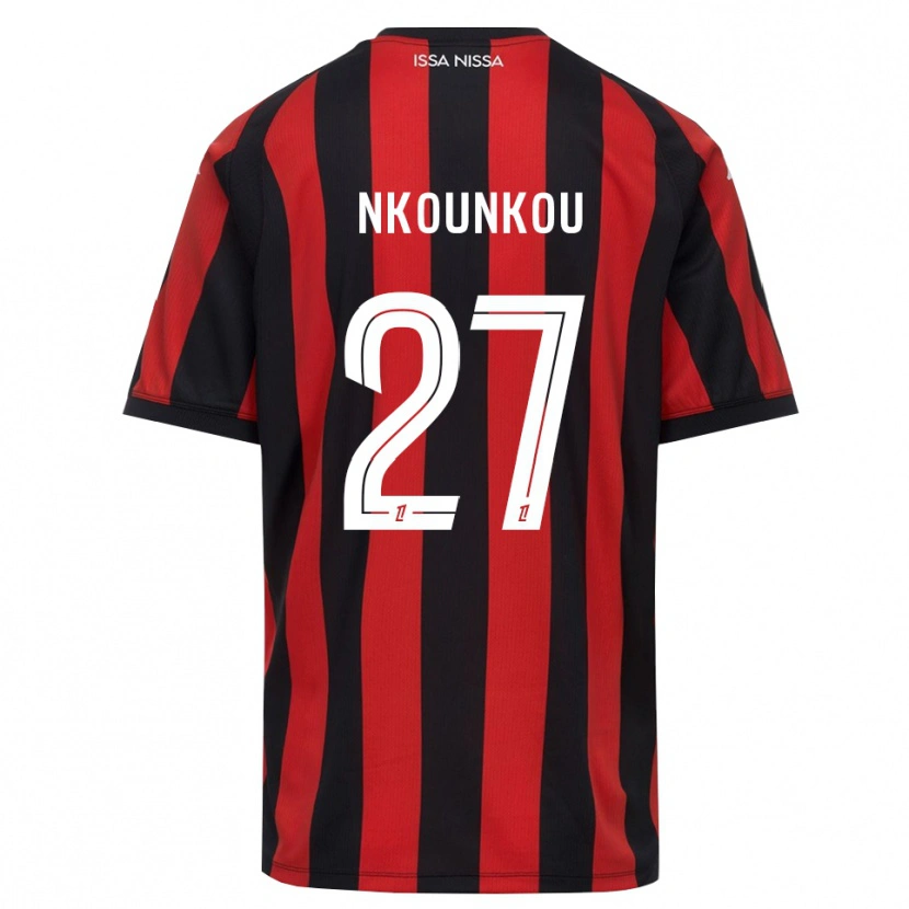 Danxen Hombre Camiseta Niels Nkounkou #27 Rojo Negro Blanco 1ª Equipación 2026/27 La Camisa México