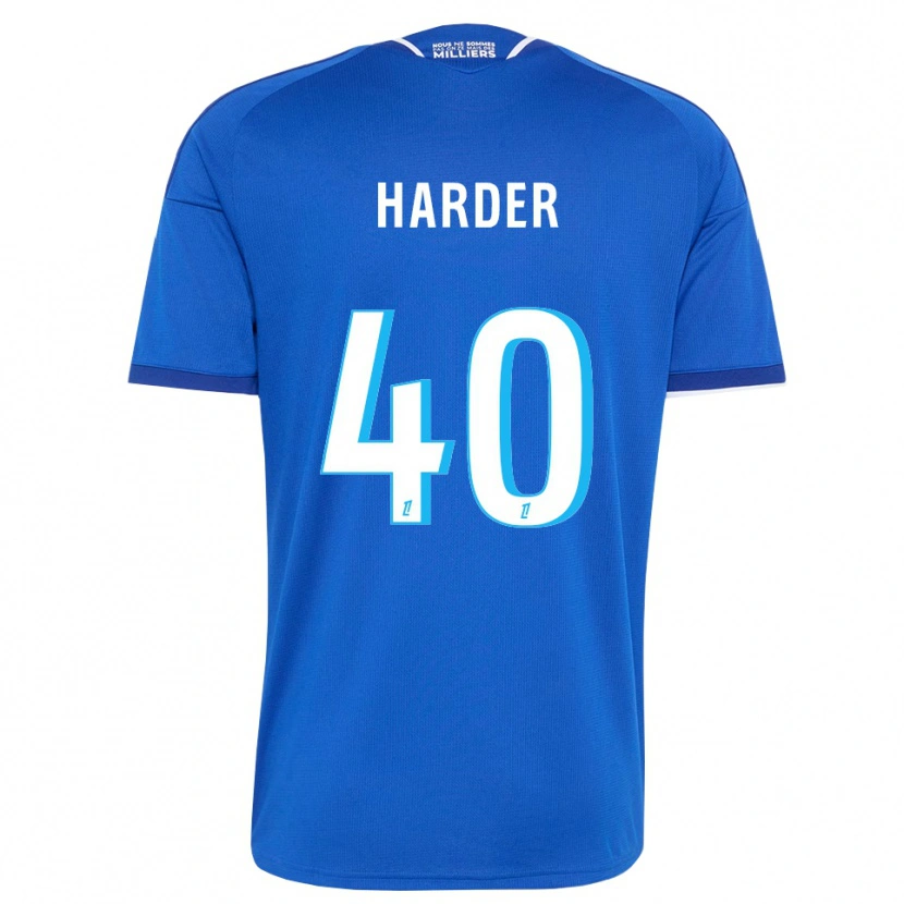 Danxen Hombre Camiseta Conrad Harder #40 Azul Real Blanco 1ª Equipación 2026/27 La Camisa México