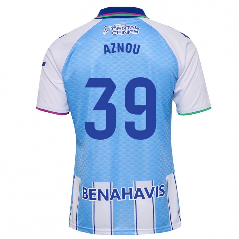 Danxen Mujer Camiseta Adam Aznou #39 Azul Cielo Profundo Blanco 1ª Equipación 2026/27 La Camisa México