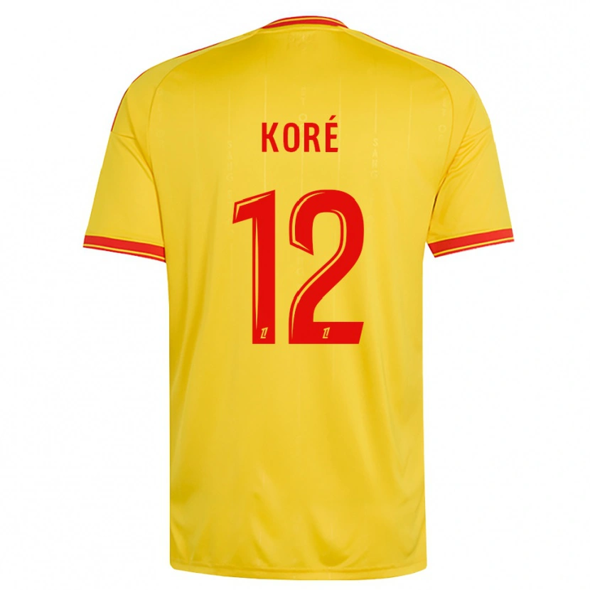 Danxen Mujer Camiseta Mathis Koré #12 Oro Naranja Rojo 1ª Equipación 2026/27 La Camisa México