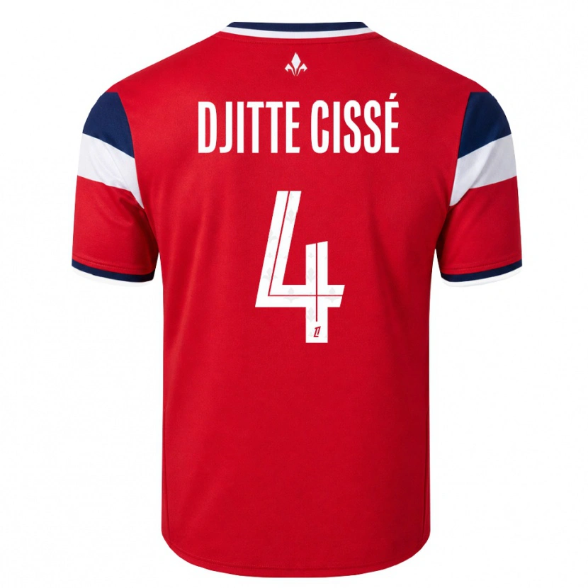 Danxen Mujer Camiseta Babacar Djitte Cissé #4 Rojo Blanco Azul Real 1ª Equipación 2026/27 La Camisa México