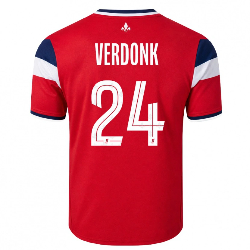 Danxen Mujer Camiseta Calvin Verdonk #24 Rojo Blanco Azul Real 1ª Equipación 2026/27 La Camisa México