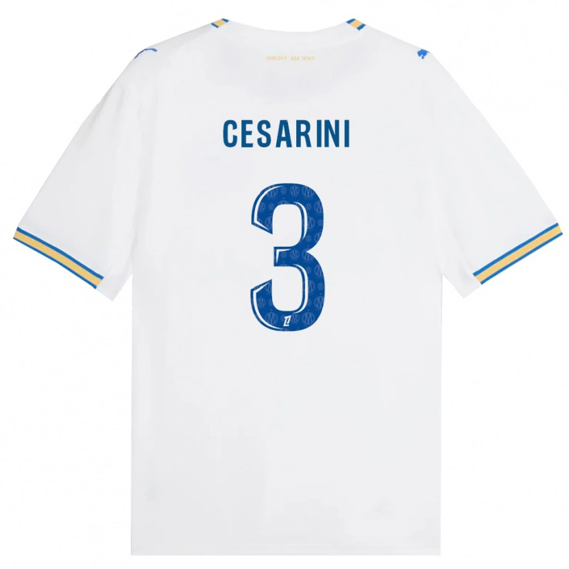 Danxen Mujer Camiseta Gaëtan Cesarini #3 Azul Lanzador Blanco 1ª Equipación 2026/27 La Camisa México