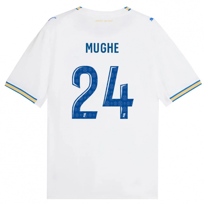 Danxen Mujer Camiseta François Mughe #24 Azul Lanzador Blanco 1ª Equipación 2026/27 La Camisa México