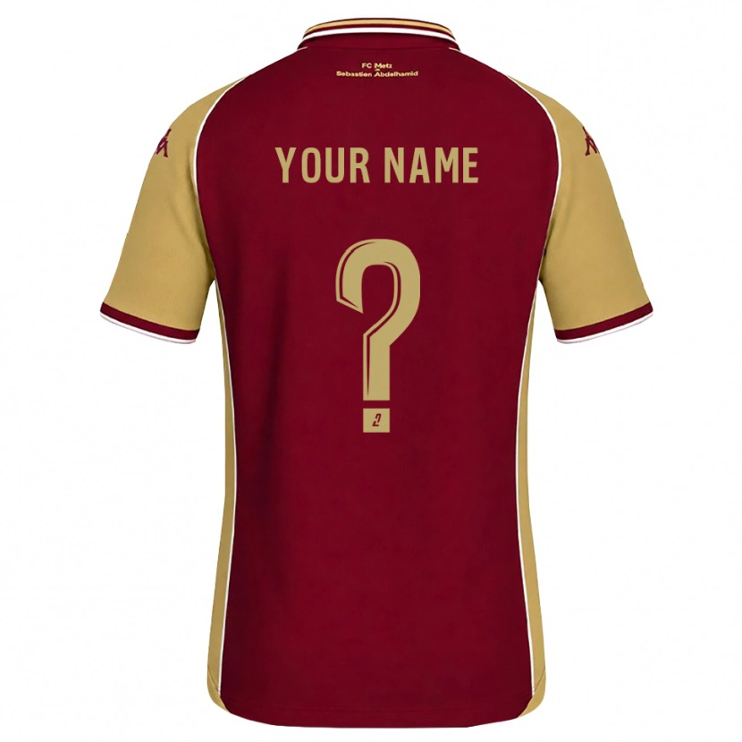 Danxen Mujer Camiseta Su Nombre #0 Dorado Rojo Oscuro 1ª Equipación 2026/27 La Camisa México