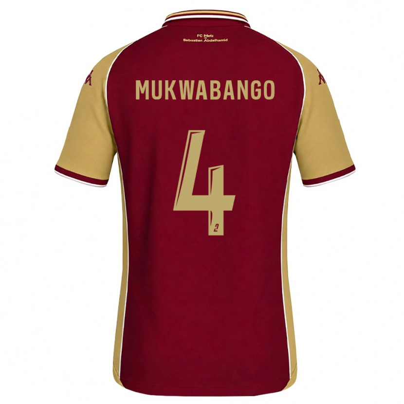 Danxen Mujer Camiseta Bénit Mukwabango #4 Dorado Rojo Oscuro 1ª Equipación 2026/27 La Camisa México