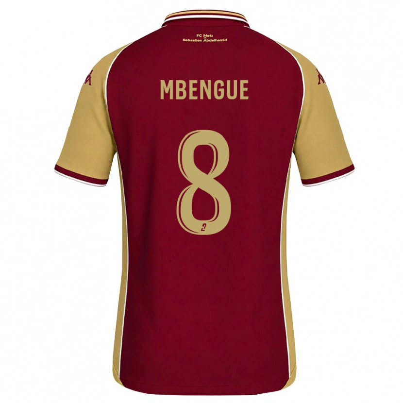 Danxen Mujer Camiseta Seynabou Mbengue #8 Dorado Rojo Oscuro 1ª Equipación 2026/27 La Camisa México