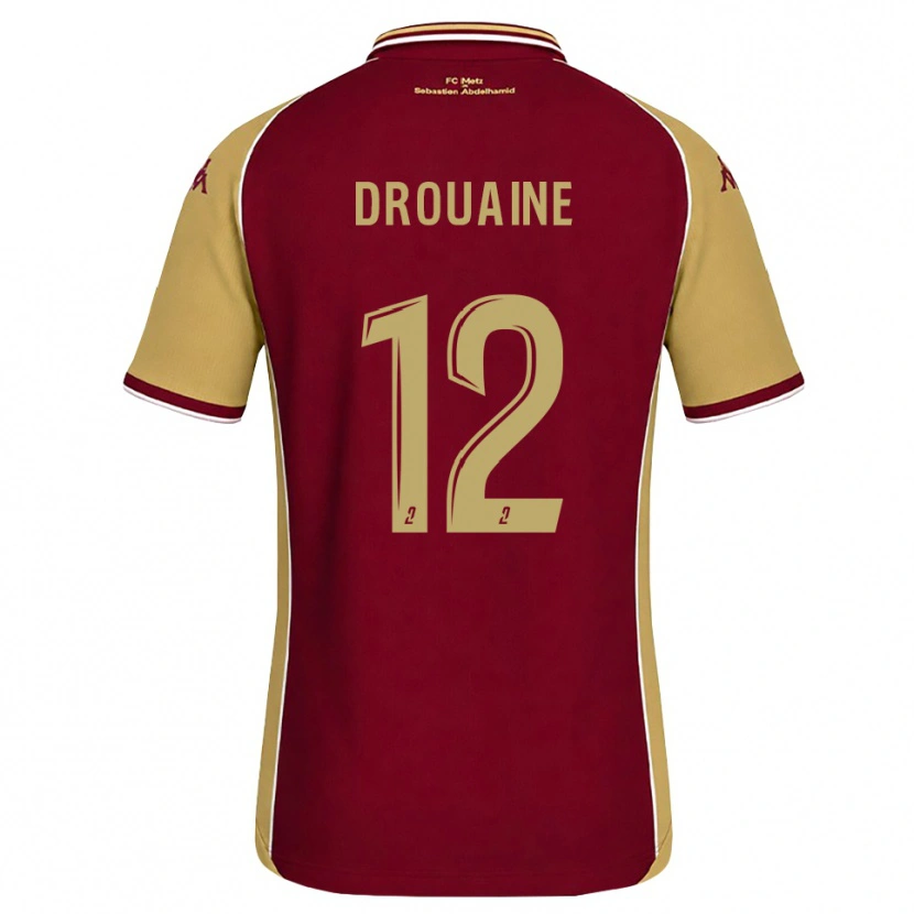 Danxen Mujer Camiseta Mathieu Drouaine #12 Dorado Rojo Oscuro 1ª Equipación 2026/27 La Camisa México
