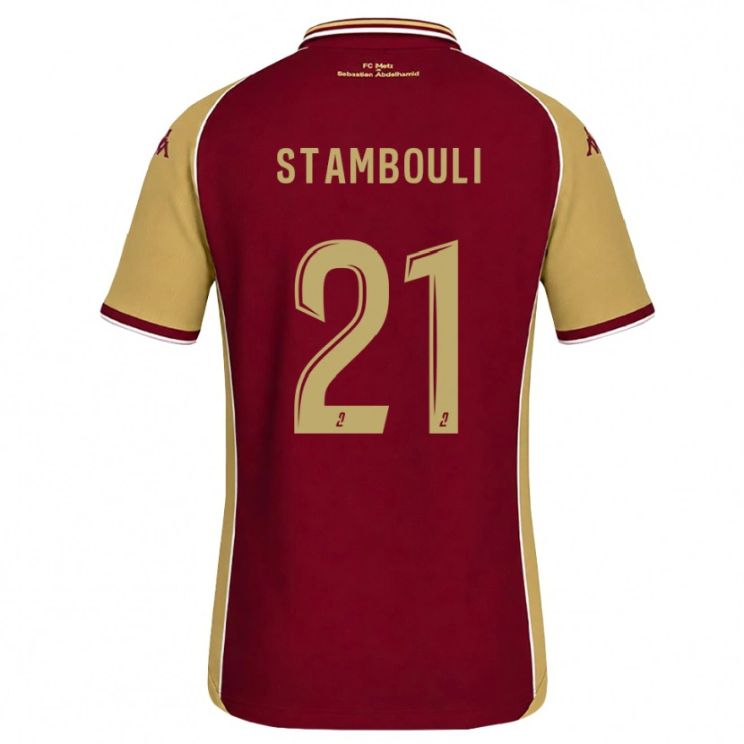 Danxen Mujer Camiseta Benjamin Stambouli #21 Dorado Rojo Oscuro 1ª Equipación 2026/27 La Camisa México