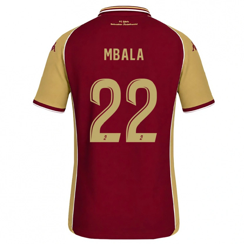 Danxen Mujer Camiseta Nathan Mbala #22 Dorado Rojo Oscuro 1ª Equipación 2026/27 La Camisa México
