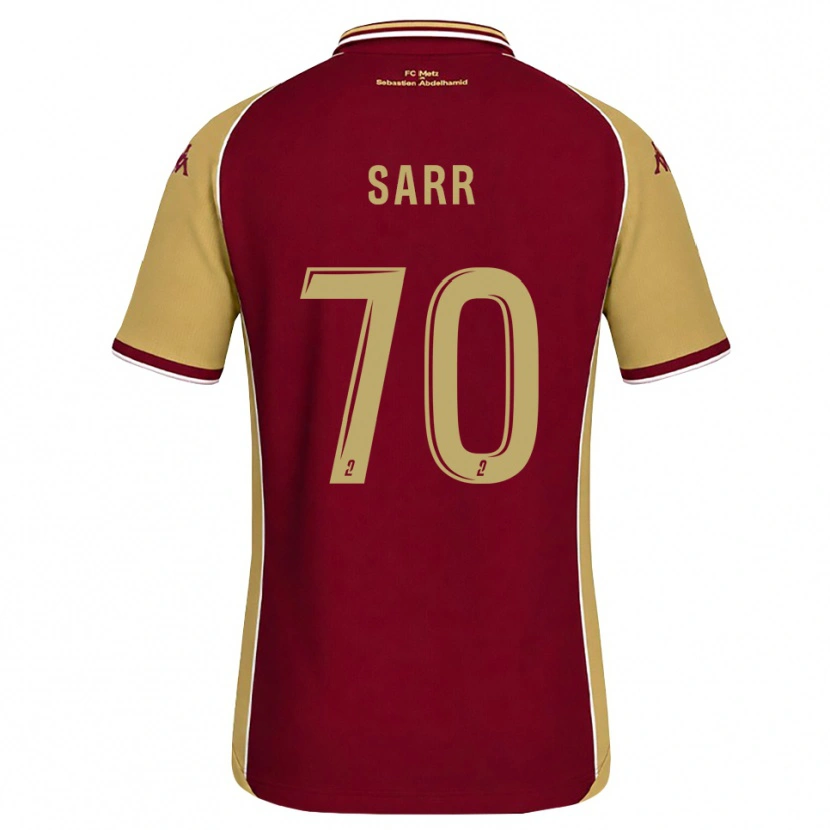 Danxen Mujer Camiseta Bouna Sarr #70 Dorado Rojo Oscuro 1ª Equipación 2026/27 La Camisa México