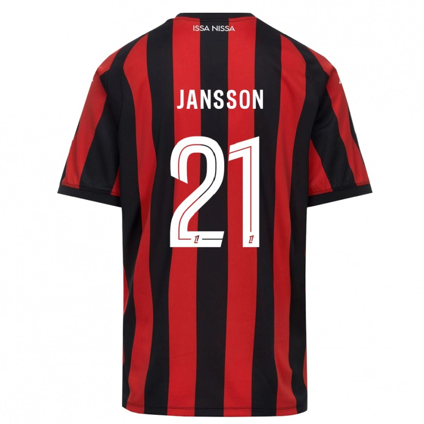 Danxen Mujer Camiseta Isak Jansson #21 Rojo Negro Blanco 1ª Equipación 2026/27 La Camisa México
