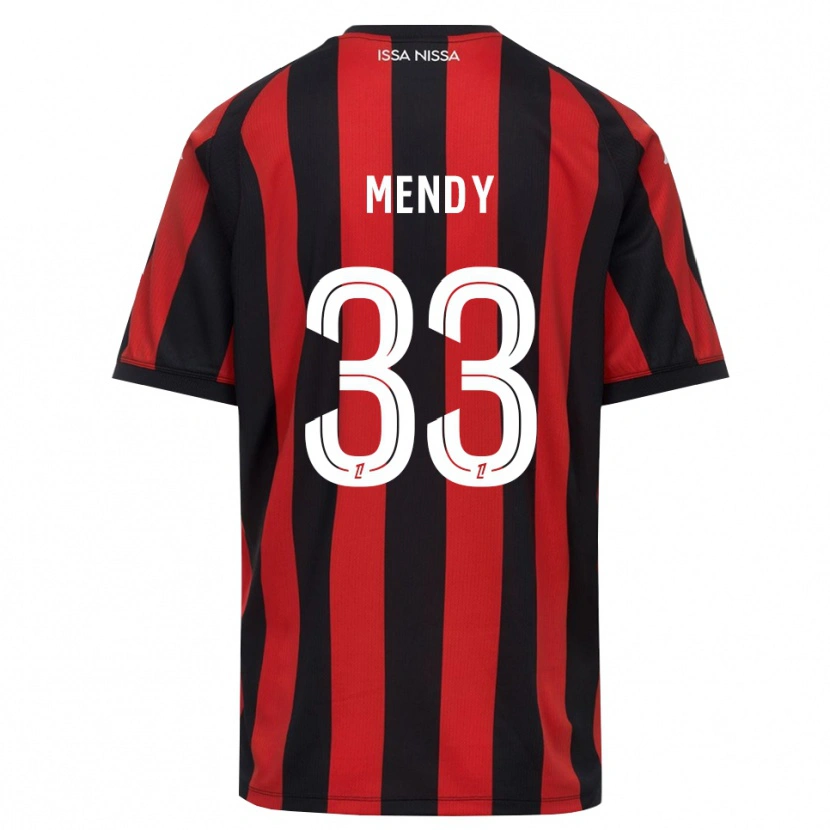 Danxen Mujer Camiseta Antoine Mendy #33 Rojo Negro Blanco 1ª Equipación 2026/27 La Camisa México