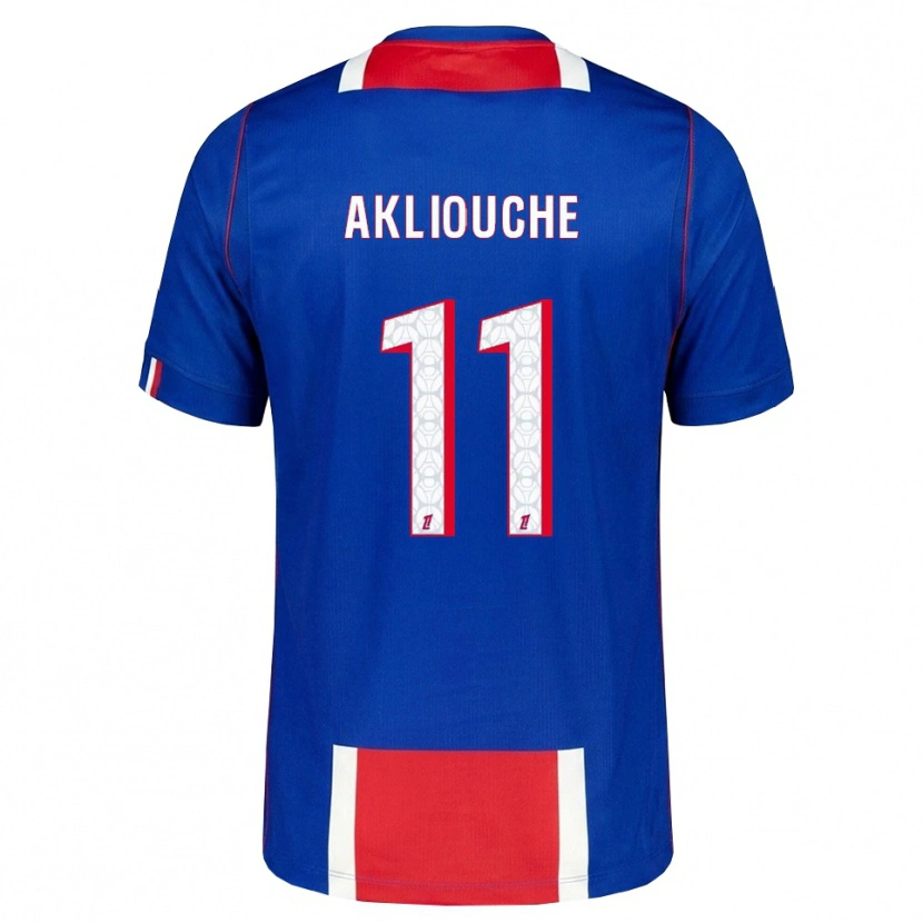 Danxen Mujer Camiseta Maghnes Akliouche #11 Rojo Blanco Azul 1ª Equipación 2026/27 La Camisa México
