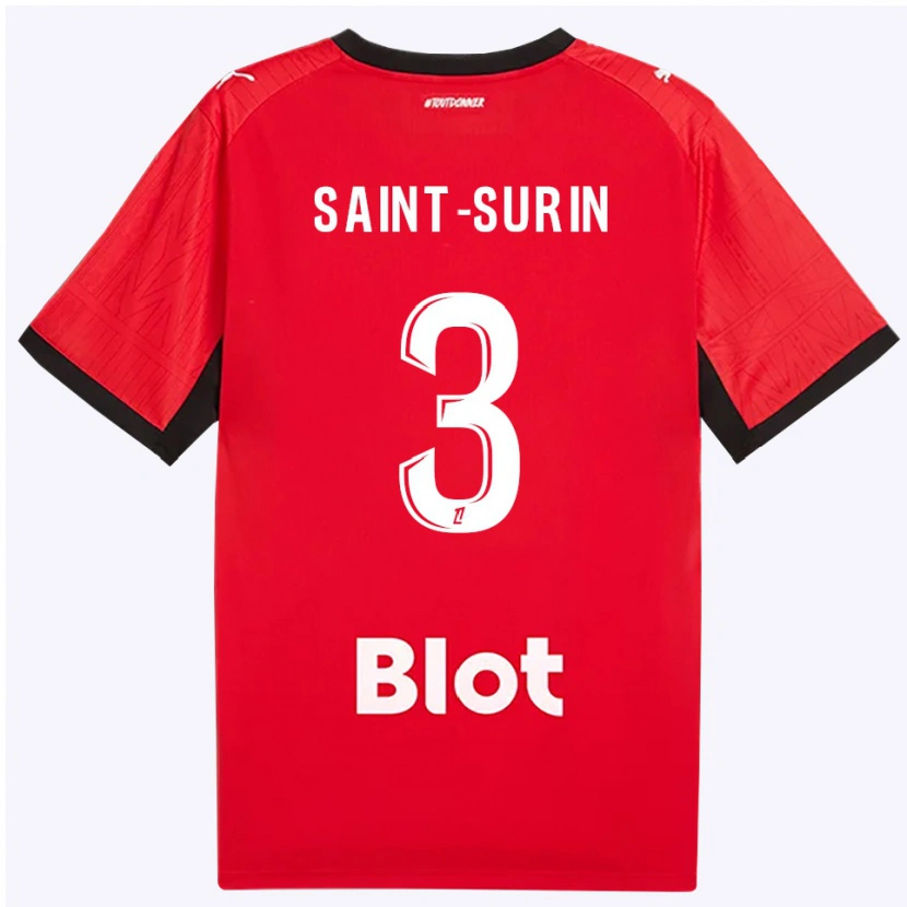 Danxen Mujer Camiseta Rio Saint-Surin #3 Rojo Negro Blanco 1ª Equipación 2026/27 La Camisa México