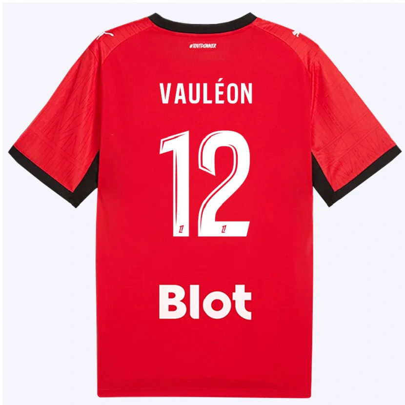 Danxen Mujer Camiseta Antoine Vauléon #12 Rojo Negro Blanco 1ª Equipación 2026/27 La Camisa México