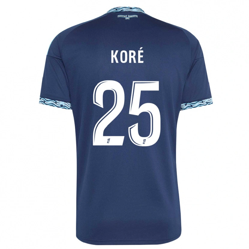 Danxen Mujer Camiseta Yoan Koré #25 Azul Acero Blanco 1ª Equipación 2026/27 La Camisa México