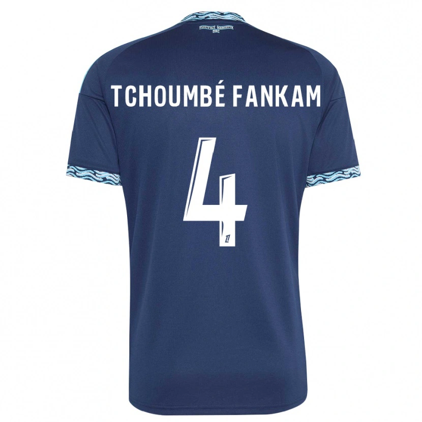 Danxen Mujer Camiseta Erwan Tchoumbé Fankam #4 Azul Acero Blanco 1ª Equipación 2026/27 La Camisa México