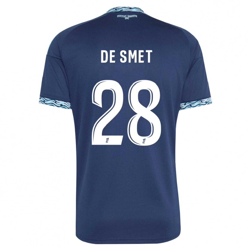 Danxen Mujer Camiseta Thibault De Smet #28 Azul Acero Blanco 1ª Equipación 2026/27 La Camisa México