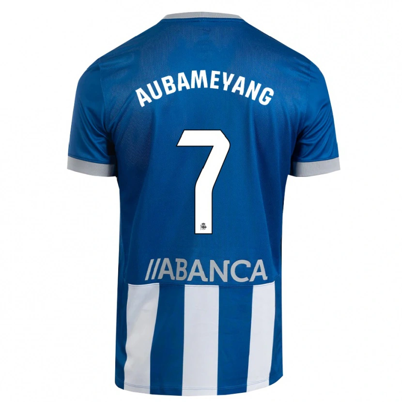 Danxen Mujer Camiseta Pierre-Emerick Aubameyang #7 Azul Gris Blanco 1ª Equipación 2026/27 La Camisa México