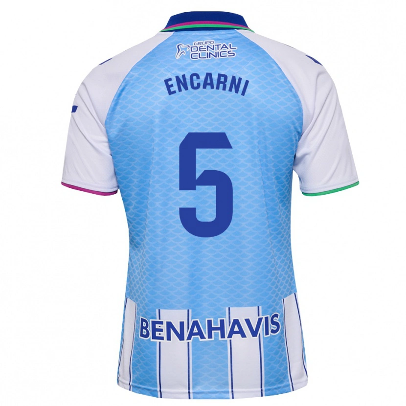 Danxen Mujer Camiseta Encarni #5 Azul Cielo Profundo Blanco 1ª Equipación 2026/27 La Camisa México