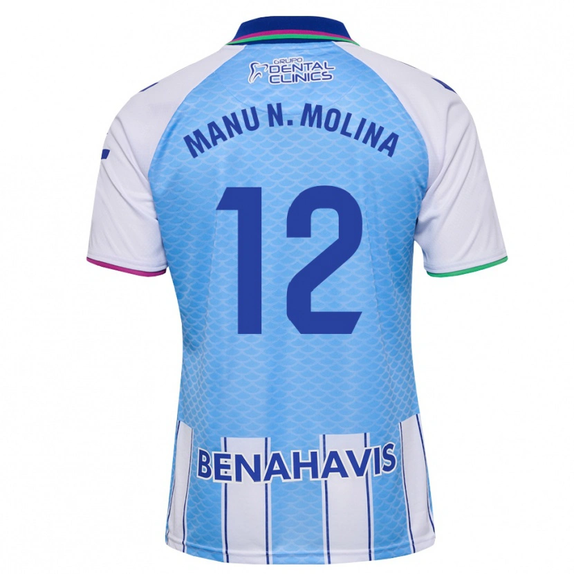 Danxen Mujer Camiseta Manu Molina #12 Azul Cielo Profundo Blanco 1ª Equipación 2026/27 La Camisa México