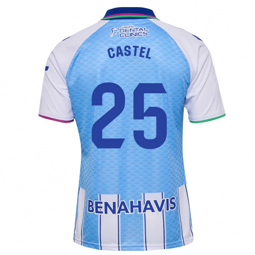 Danxen Mujer Camiseta Sergio Castel #25 Azul Cielo Profundo Blanco 1ª Equipación 2026/27 La Camisa México
