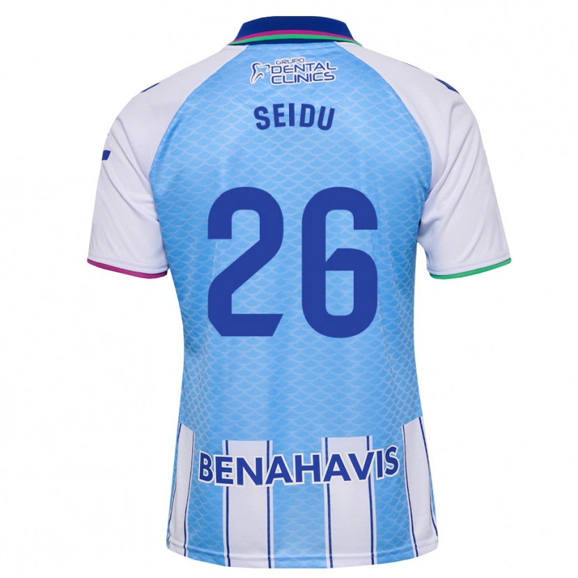 Danxen Mujer Camiseta Abubakar Seidu #26 Azul Cielo Profundo Blanco 1ª Equipación 2026/27 La Camisa México