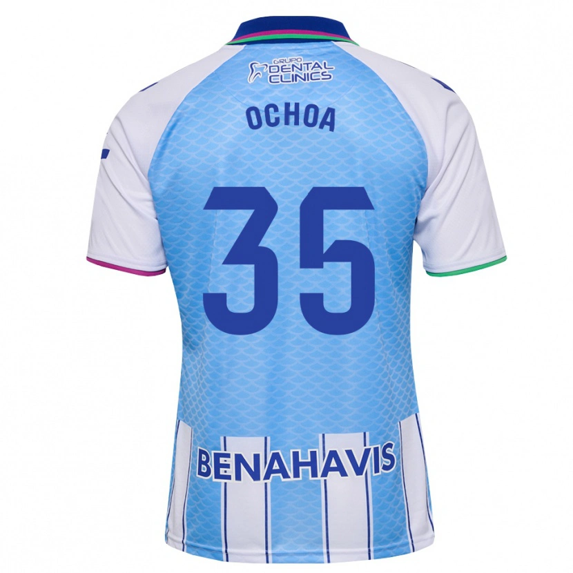 Danxen Mujer Camiseta Aarón Ochoa #35 Azul Cielo Profundo Blanco 1ª Equipación 2026/27 La Camisa México
