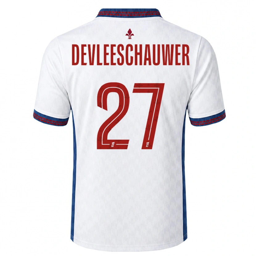 Danxen Mujer Camiseta Gwenaëlle Devleeschauwer #27 Rojo Blanco Azul 2ª Equipación 2026/27 La Camisa México