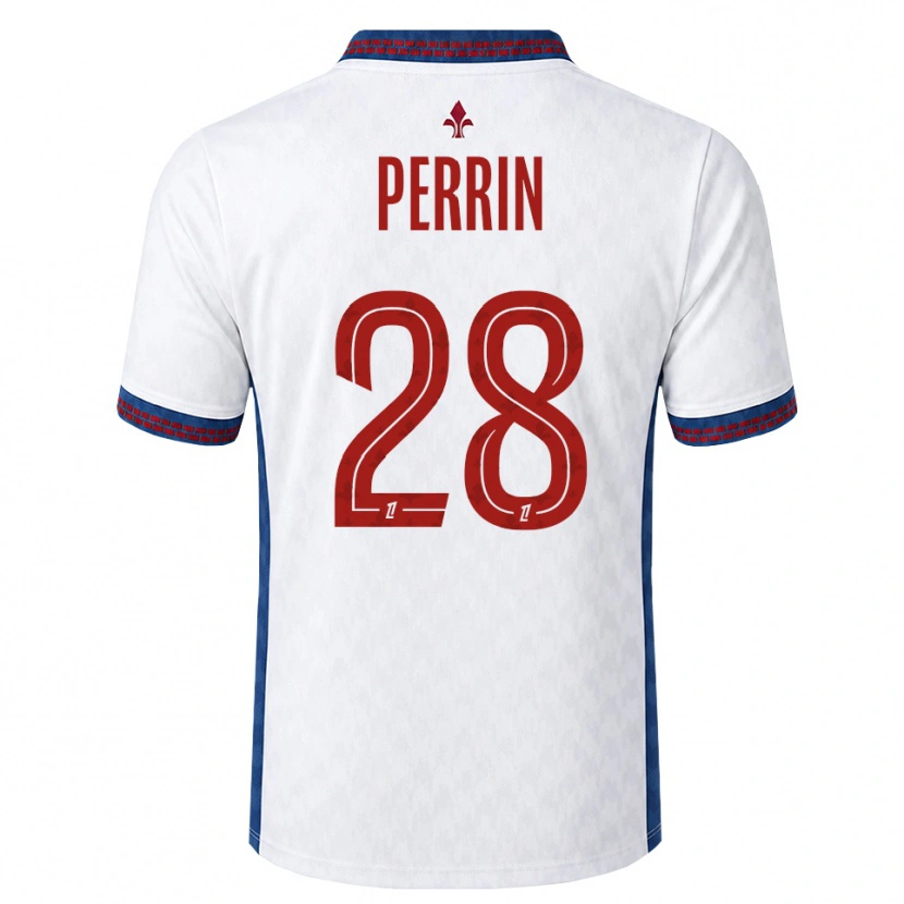 Danxen Mujer Camiseta Gaëtan Perrin #28 Rojo Blanco Azul 2ª Equipación 2026/27 La Camisa México