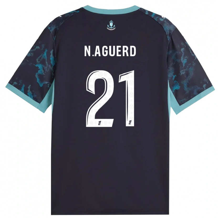 Danxen Mujer Camiseta Nayef Aguerd #21 Turquesa Pálido Blanco Negro 2ª Equipación 2026/27 La Camisa México