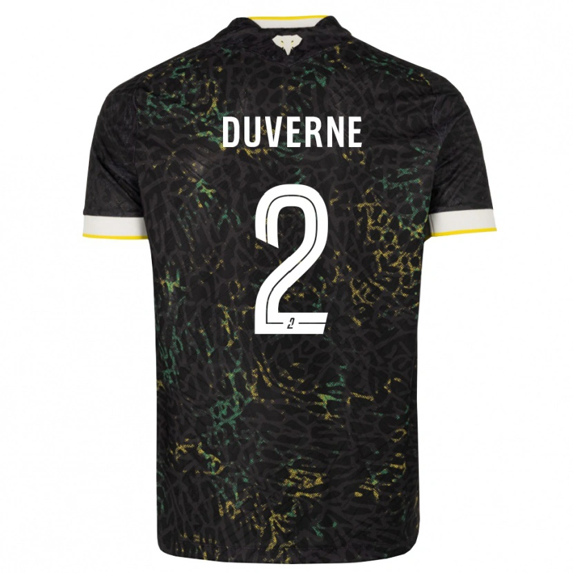 Danxen Mujer Camiseta Jean-Kévin Duverne #2 Negro Blanco Amarillo 2ª Equipación 2026/27 La Camisa México