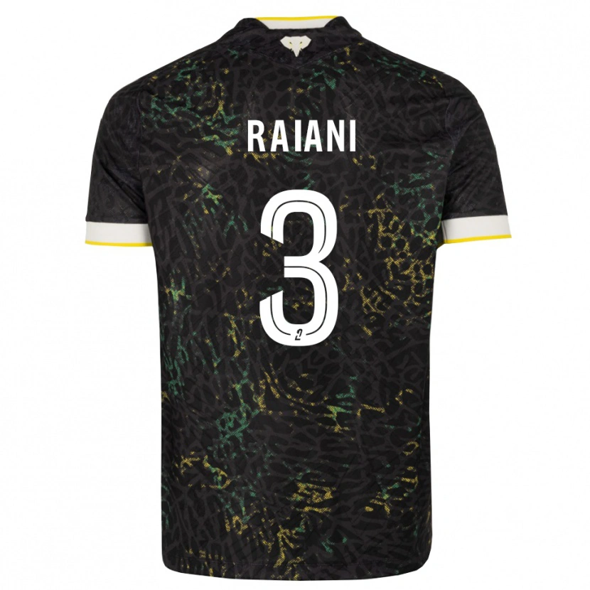 Danxen Mujer Camiseta Tom Raiani #3 Negro Blanco Amarillo 2ª Equipación 2026/27 La Camisa México