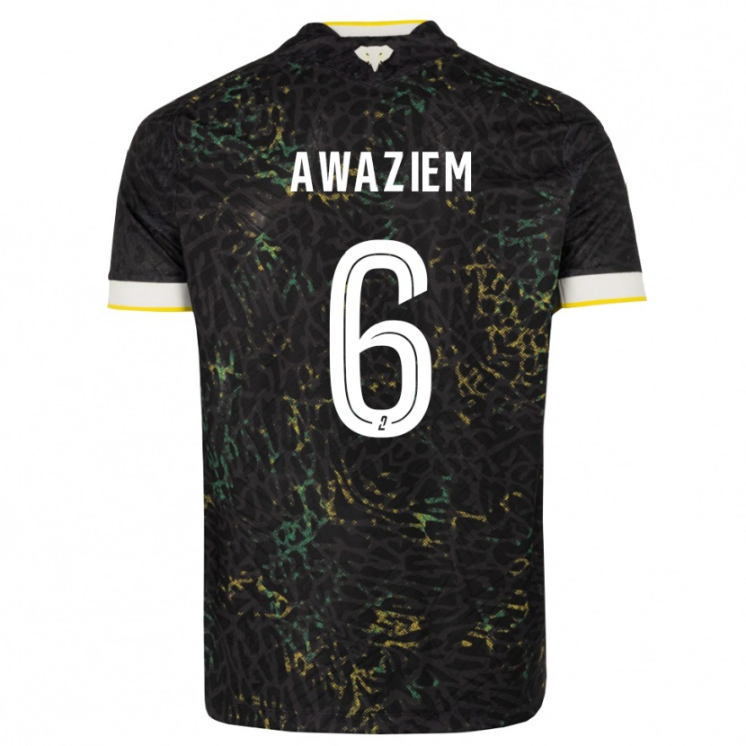 Danxen Mujer Camiseta Chidozie Awaziem #6 Negro Blanco Amarillo 2ª Equipación 2026/27 La Camisa México