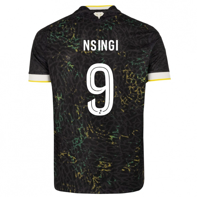 Danxen Mujer Camiseta Plamedi Nsingi #9 Negro Blanco Amarillo 2ª Equipación 2026/27 La Camisa México