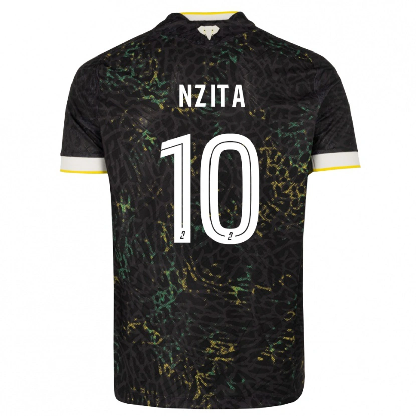 Danxen Mujer Camiseta Brayan Nzita #10 Negro Blanco Amarillo 2ª Equipación 2026/27 La Camisa México