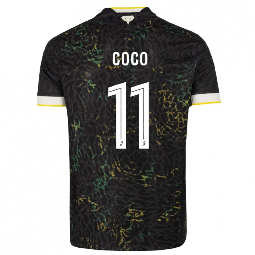 Danxen Mujer Camiseta Marcus Coco #11 Negro Blanco Amarillo 2ª Equipación 2026/27 La Camisa México