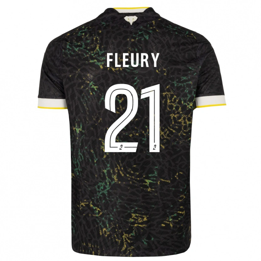 Danxen Mujer Camiseta Louise Fleury #21 Negro Blanco Amarillo 2ª Equipación 2026/27 La Camisa México