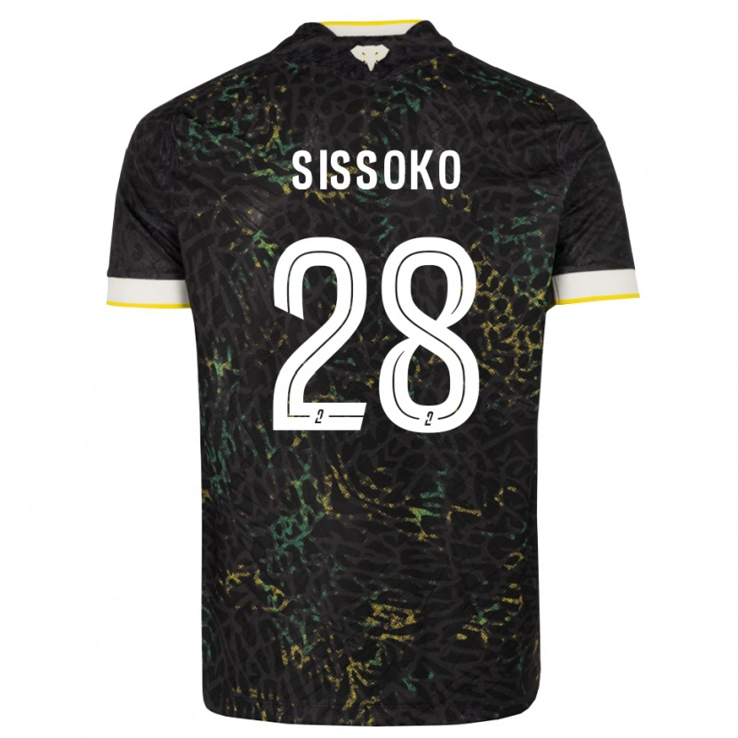 Danxen Mujer Camiseta Ibrahima Sissoko #28 Negro Blanco Amarillo 2ª Equipación 2026/27 La Camisa México
