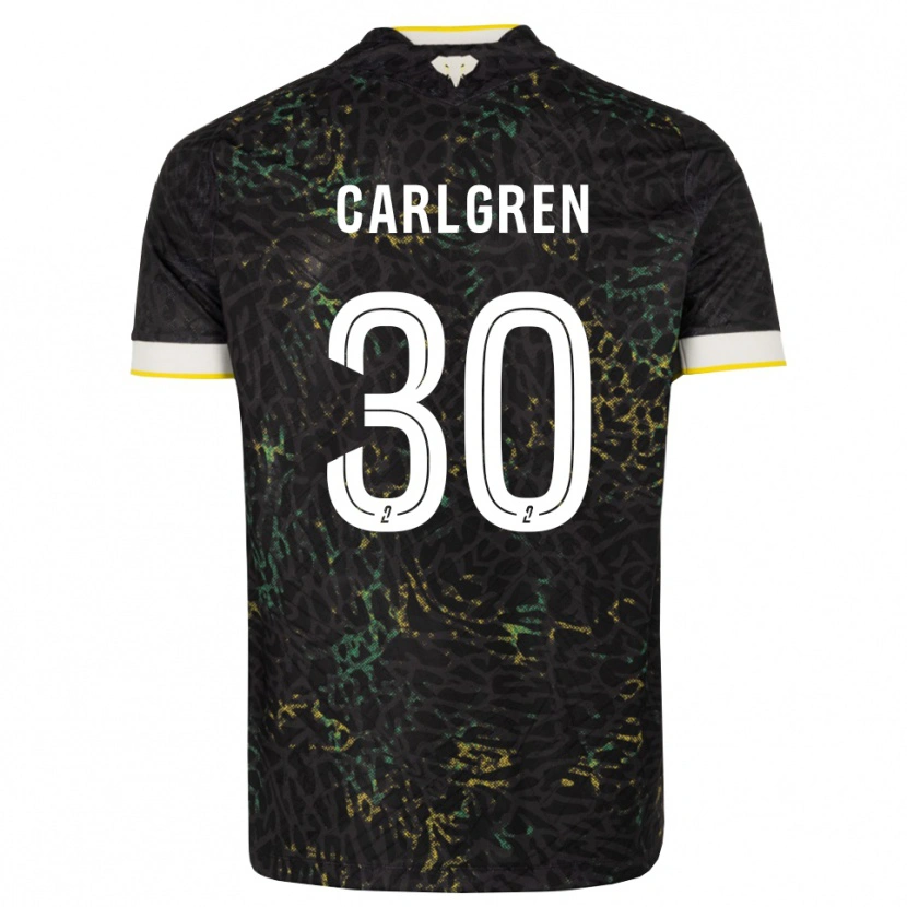 Danxen Mujer Camiseta Patrik Carlgren #30 Negro Blanco Amarillo 2ª Equipación 2026/27 La Camisa México