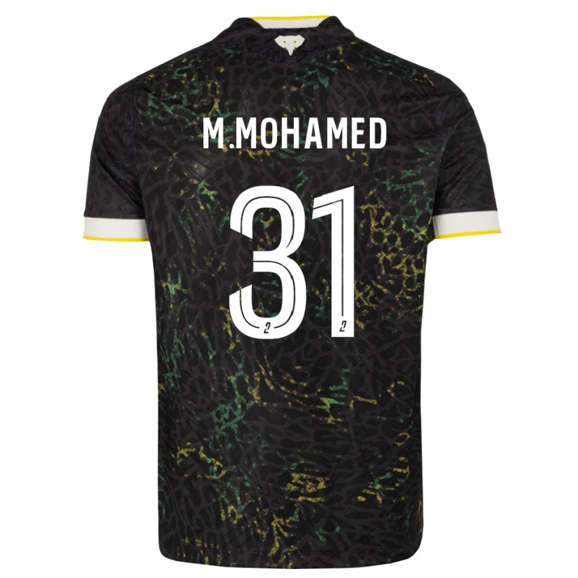 Danxen Mujer Camiseta Mostafa Mohamed #31 Negro Blanco Amarillo 2ª Equipación 2026/27 La Camisa México
