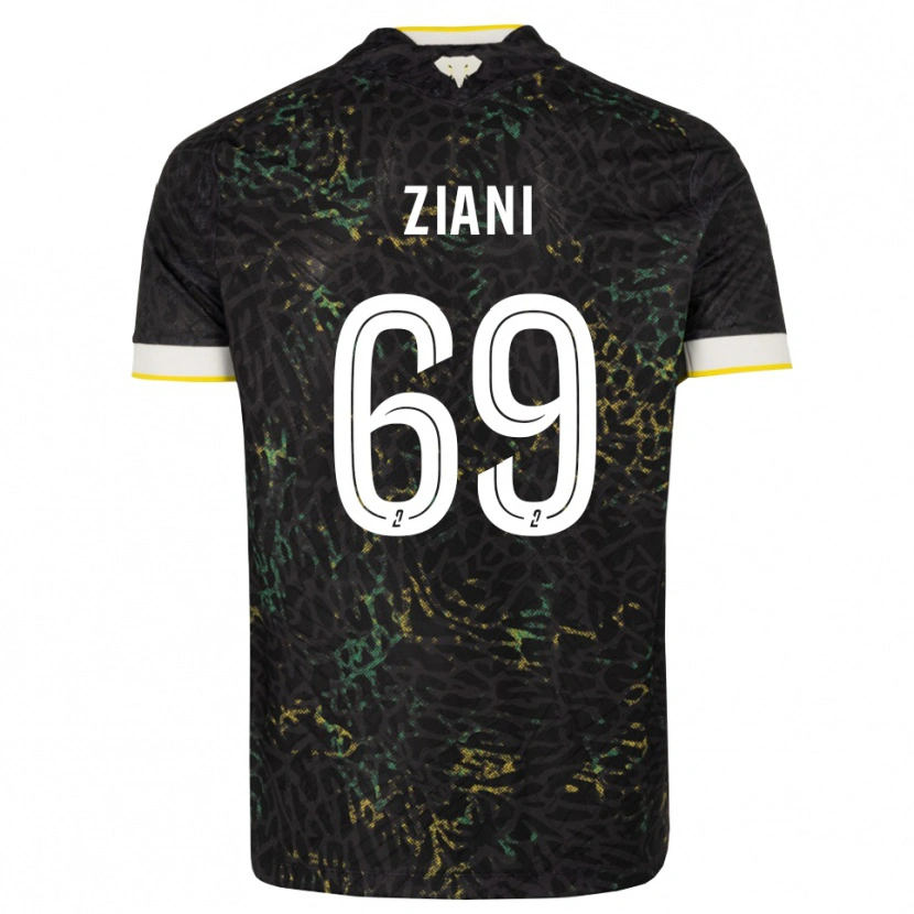 Danxen Mujer Camiseta Sacha Ziani #69 Negro Blanco Amarillo 2ª Equipación 2026/27 La Camisa México