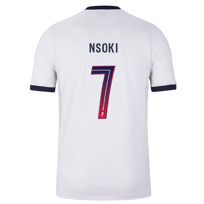 Danxen Mujer Camiseta Noah Nsoki #7 Blanco Negro Rojo 2ª Equipación 2026/27 La Camisa México